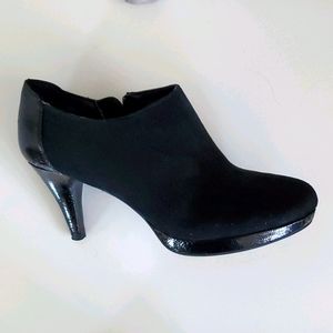 Bandolino Suede + Animal Print Ankle Boot